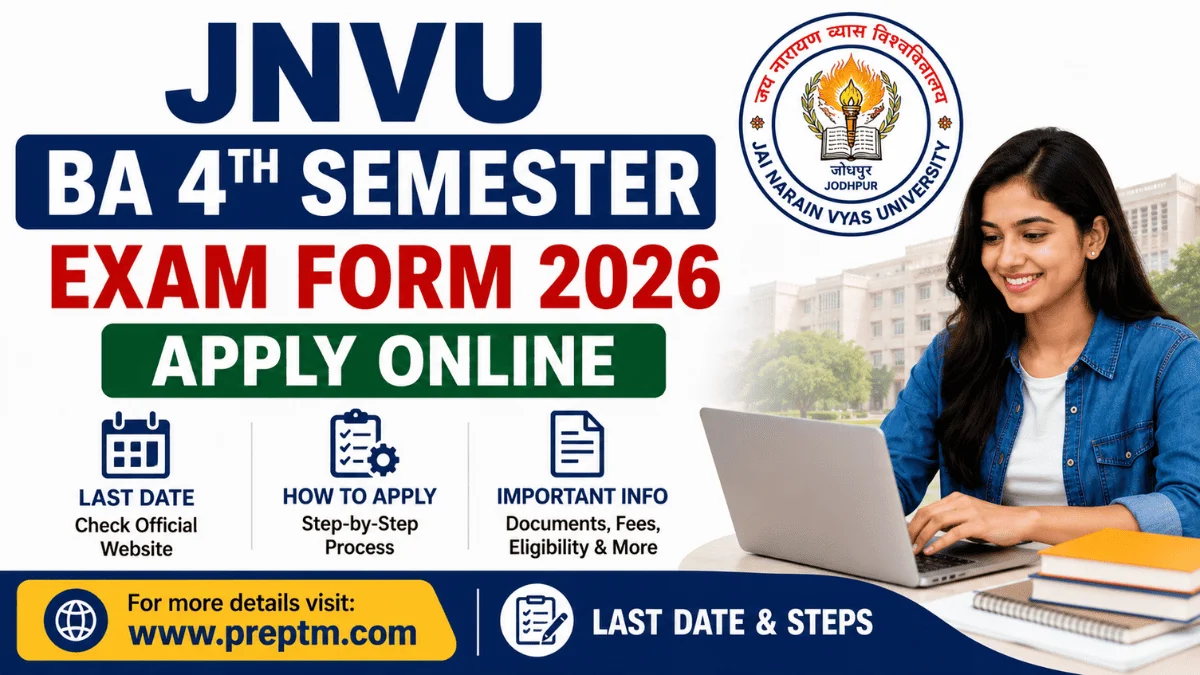 JNVU BA 4th Semester Exam Form 2026 Apply Online | Last Date & Steps